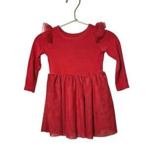 Play by littlesleepies Infant Tulle Long Sleeve Dress Bloomers Red 6-12 Months